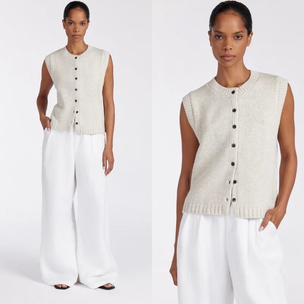 NWT Dissh Foster Knit Vest in Chalk Size Small